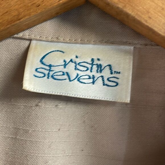 Cristin Stevens Ladies Button Front Blazer Jacket, Size Small, Tan, Vintage - Picture 7 of 12